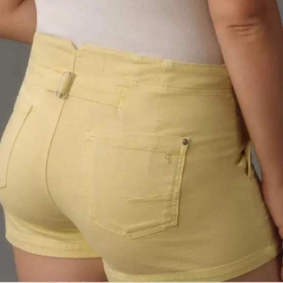 NWT Anthropologie The Kit High-Rise Utility Shorts in Yellow by Pilcro SZ 30